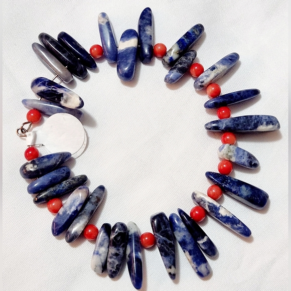 Natural Blue Sodalite Irregular Teardrop Stone Beads - Picture 6 of 6